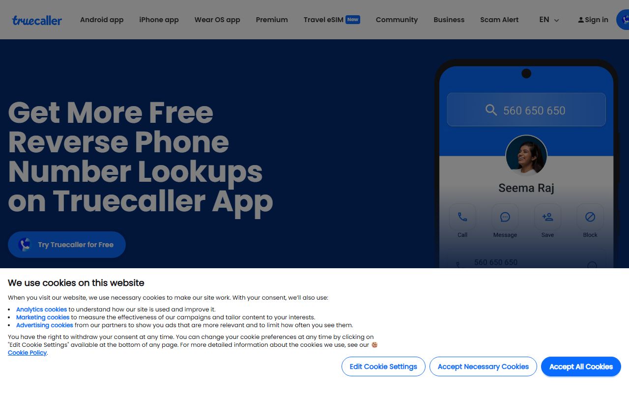 Clayton phone numbers Truecaller reverse lookup and spam labels